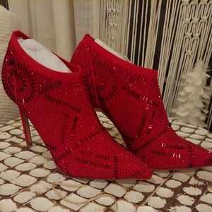 THALIA SODI Elegant Red Sequin Women's Heels SZ 10